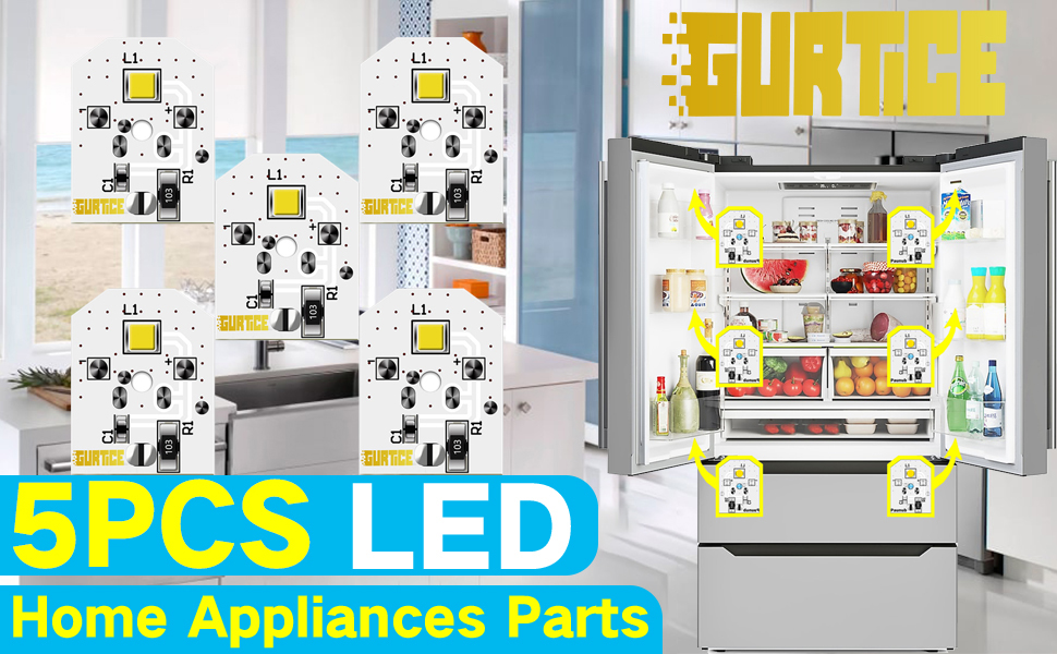 Gurtice New Upgraded 7 Pack WR55X11132 WR55X25754 LED Light