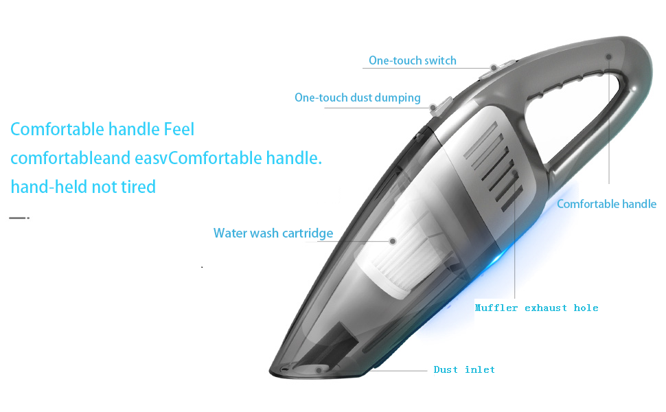 jnerkert Car Vacuum Cleaner 7000Pa powerful handheld hoover, long run