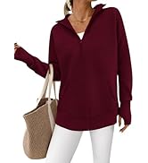 PRETTYGARDEN Womens Fall 2025 Long Sleeve Zip Up Cardigan Sweaters Casual Loose Collared Ribbed K...