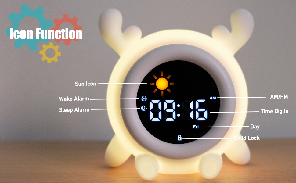 Avalynese Deer Alarm Clock for Kids, Ok to Wake Clock