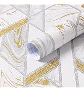 Safiyya White and Gold Wallpaper Geometric Peel and Stick Wallpaper for Bedroom Contact Paper for...