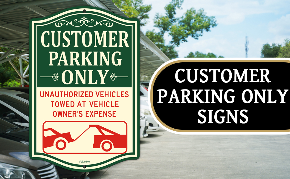 Amazon.com: Customer Parking Only Sign Unauthorized Vehicles