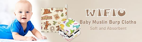 WIFIU Baby Muslin Burp Cloths