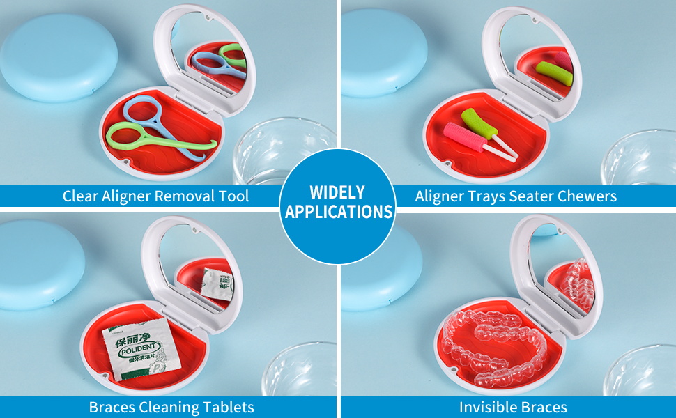 Annhua Retainer Container Case with Mirror Dental Retainer Holder