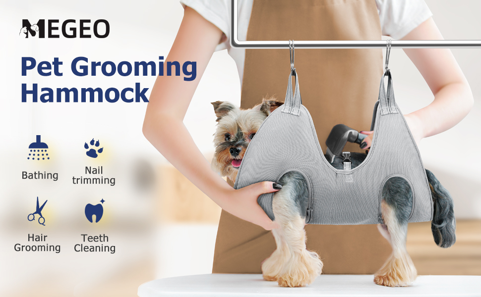 Dog Grooming Hammock, Megeo Pet Grooming Hammock for Small