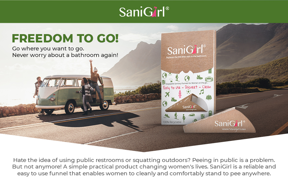 Road trip essentials for adults SaniGirl female urinals women can cleanly & easily pee standing up