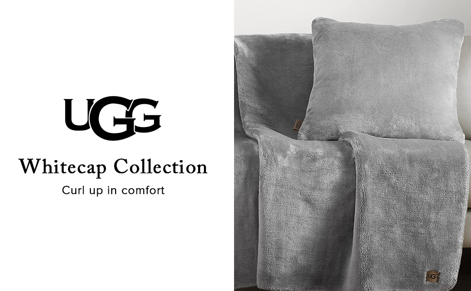 UGG Whitecap Plush Throw Blanket for Couch or Bed