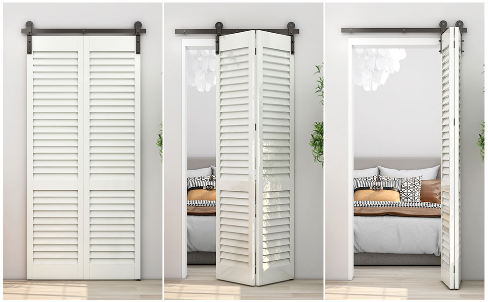 Bi-Folding Sliding Barn Door Hardware Kit