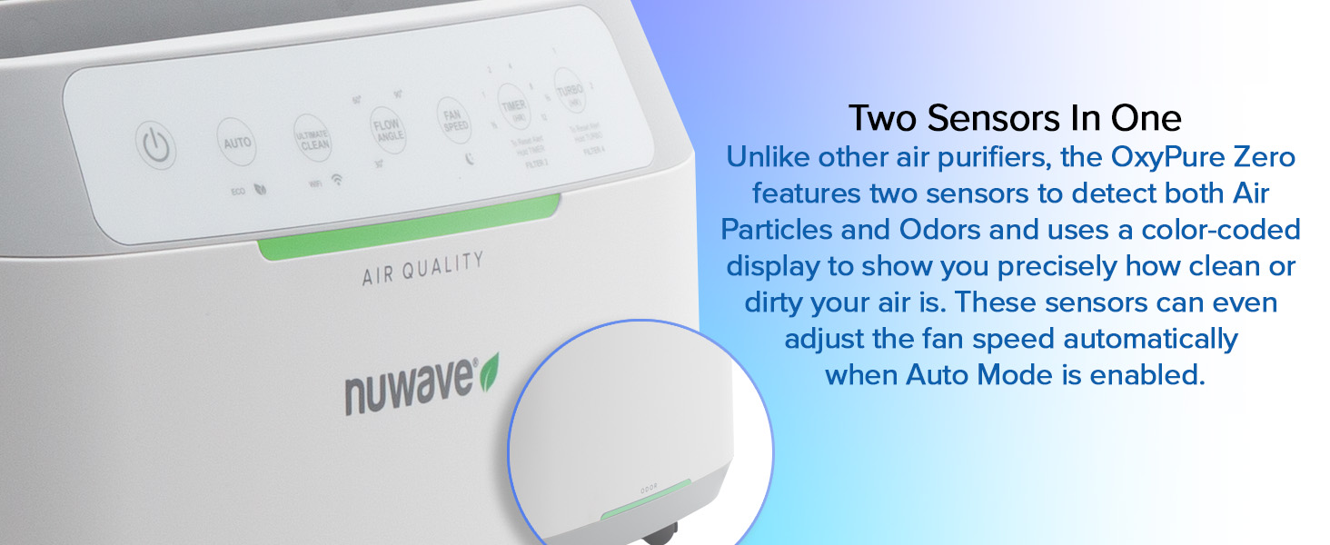 Nuwave OxyPure ZERO Smart Air Purifier, Large Area up to