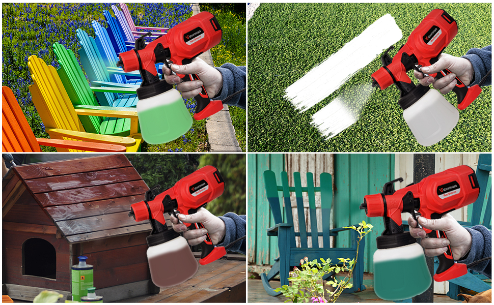 Paint Sprayer, 700W Home HVLP Electric Paint Spray Gun with 900ml