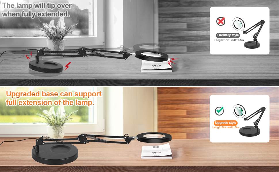 5X Magnifying Glass with Light and Stand, NAKOOS 2in1