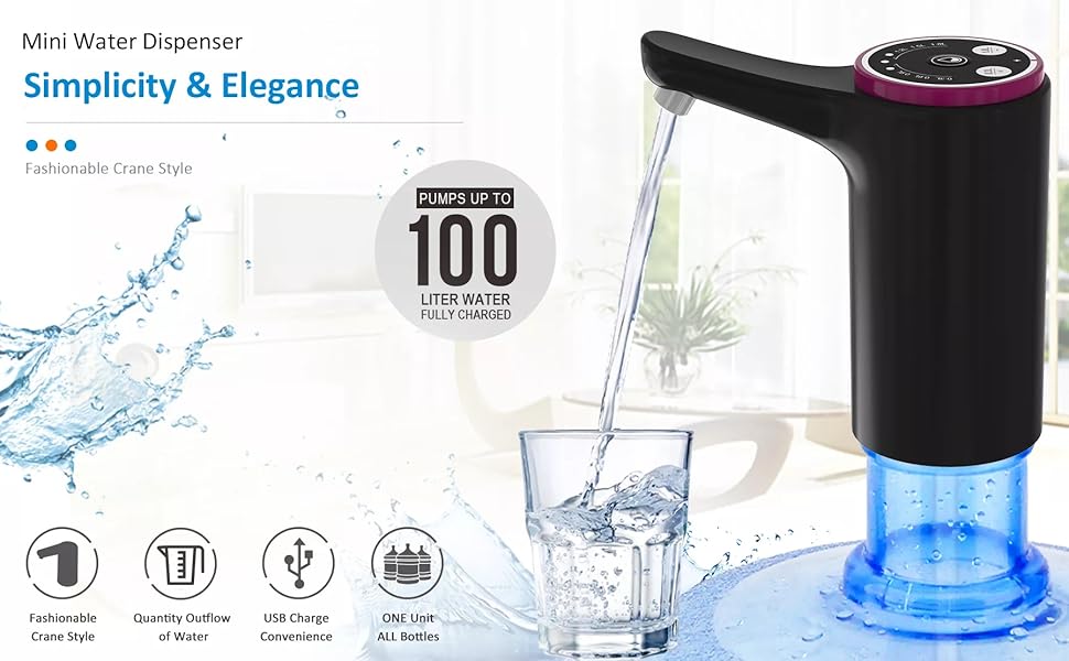 Ashpo Rechargeable Automatic Drinking Water can Pump Dispenser for
