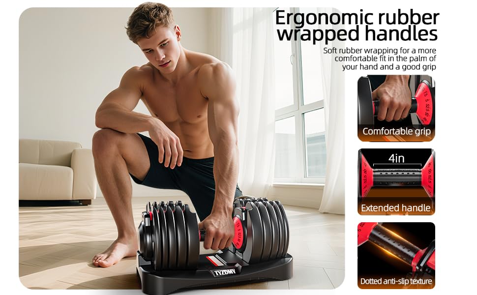 Ergonomic rubber-wrapped handles