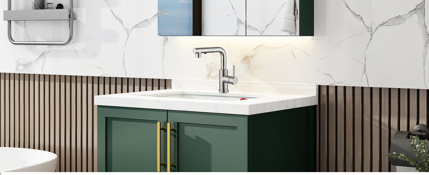 CREA Black Kitchen Faucet with Pull Out Sprayer, Pot Filler Faucet RV