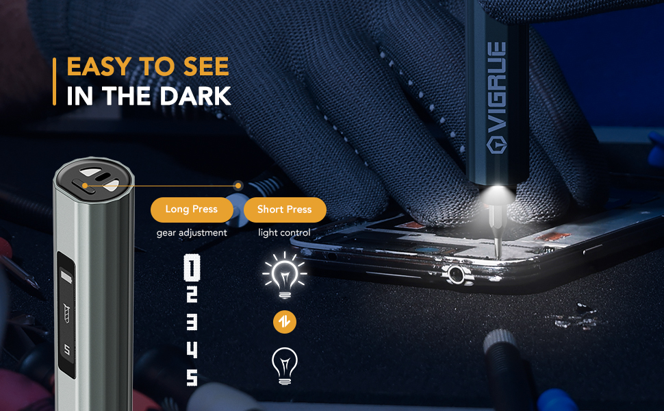 VIGRUE Electric Screwdriver with Display, Mini Cordless Precision Screwdriver Set