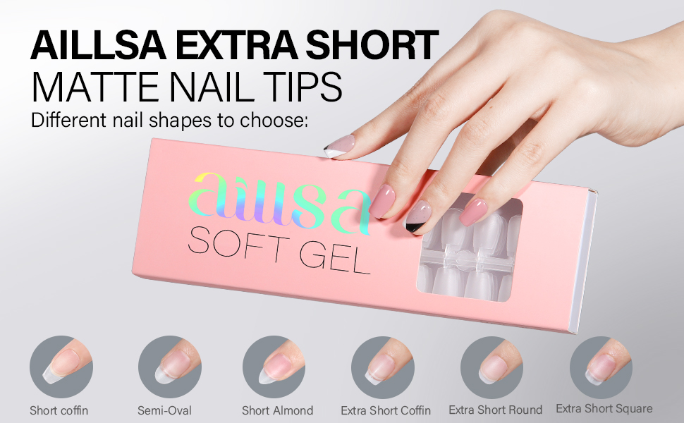 Extra short coffin nail tips
