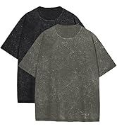 Men's Oversized T Shirts Summer Vintage Tees Acid Washed Short Sleeve Casual Tops