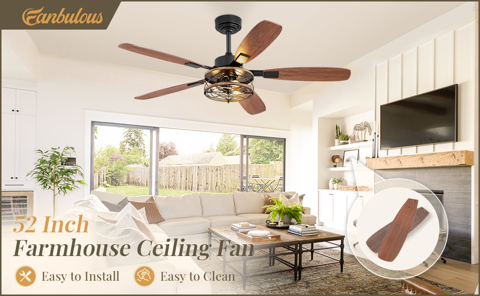 farmhouse ceiling fan with light