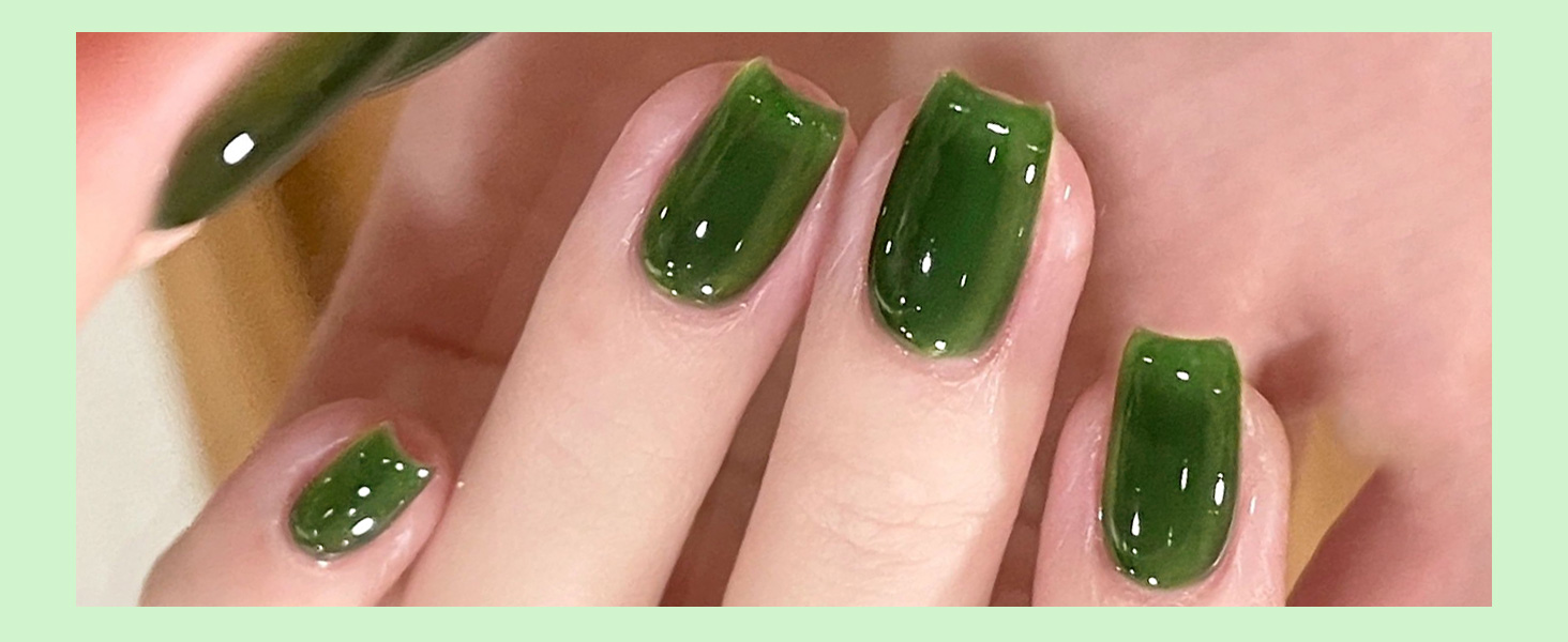 jelly green gel nail polish