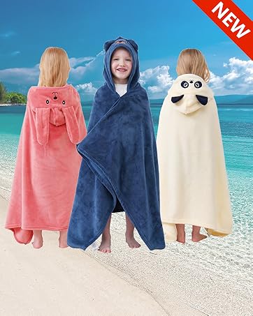 Kids towel hoodie animal