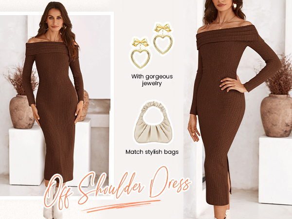 Ameri　EDGE SHOULDER BONDING DRESS Plus Size - Special Occasion Black Ponte Off Shoulder Gown