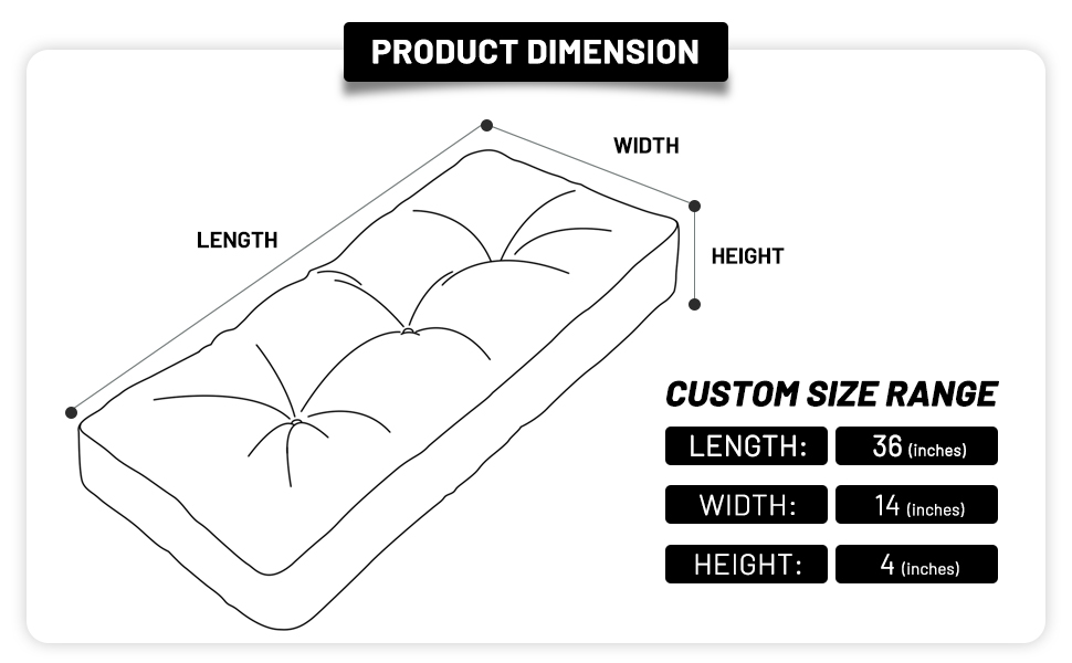 Lokex Bench Cushion,Double Piping Waterproof Bench Cushions