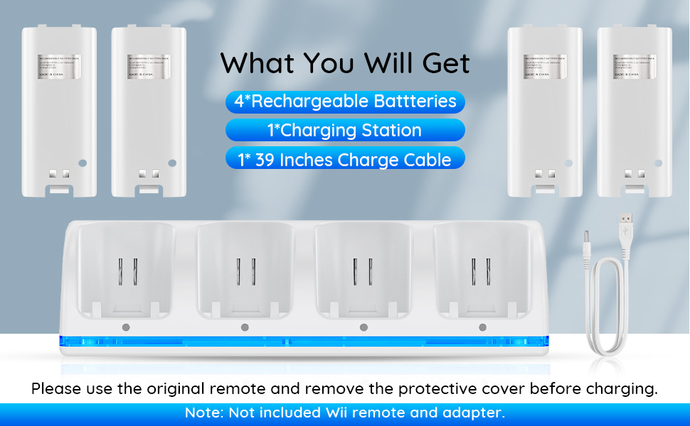 4 Ports Controller Charger for Wii/Wii U Remotes