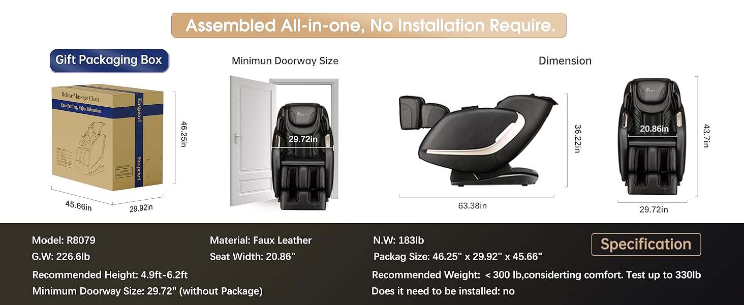 R8069 Massage Chair Full Body Setup Guide