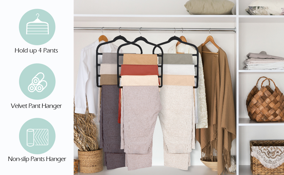 trouser hangers space saving velvet pants hangers black jeans hanger for women men coat hangers