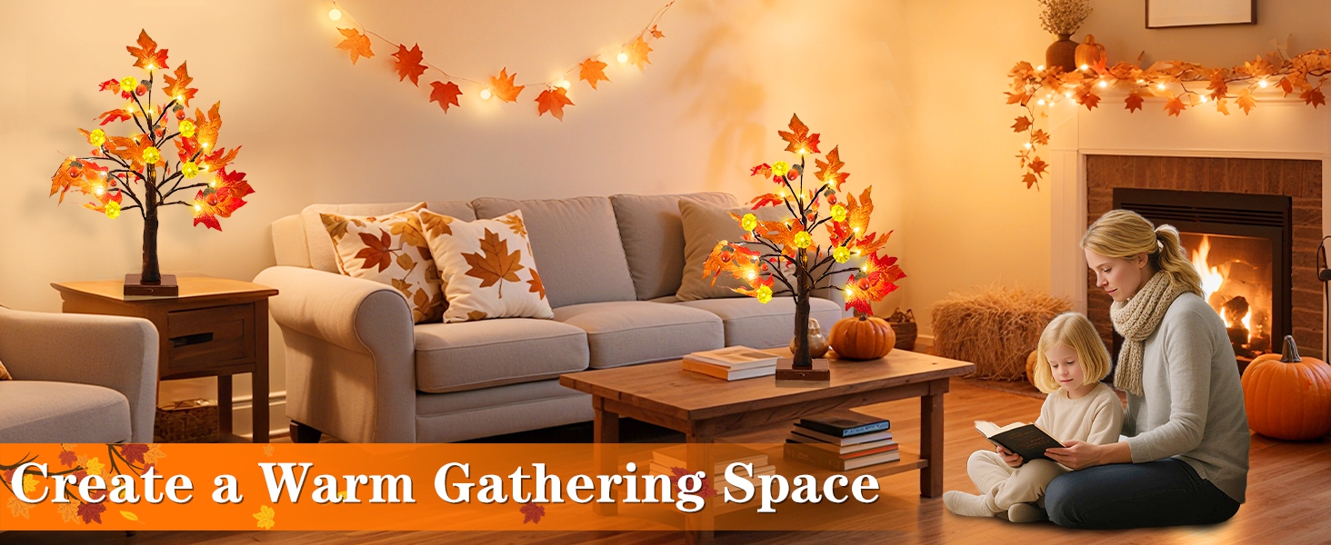 fall tree with lights