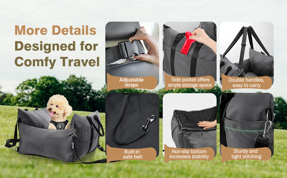 VavoPaw Dog Car Seat for Small Dogs,Pet Car Seat with Detachable Elevated, Dog