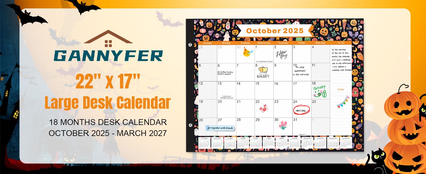 Large Desk Calendar 2025-2026