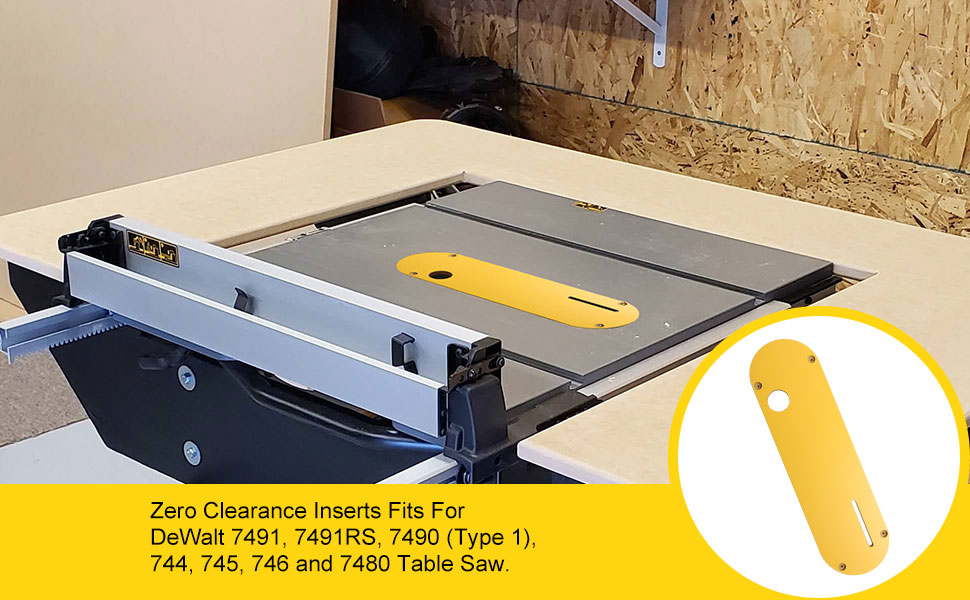 GEAIN Zero Clearance Inserts For DeWalt Table Saw With Riving Knife