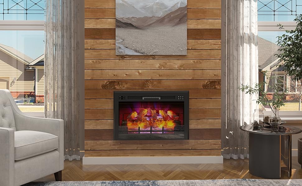 35 Inches Electric Fireplace Insert Recessed Electric