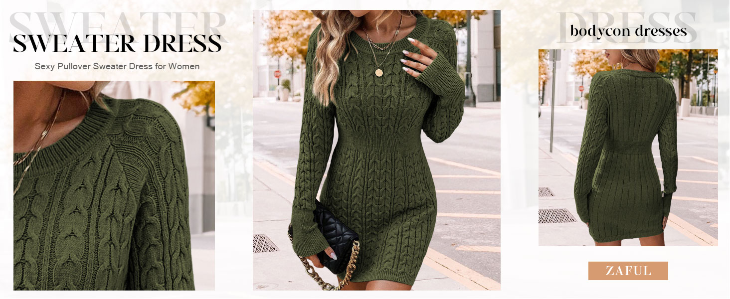 ZAFUL Womens Cable Knit Sweater