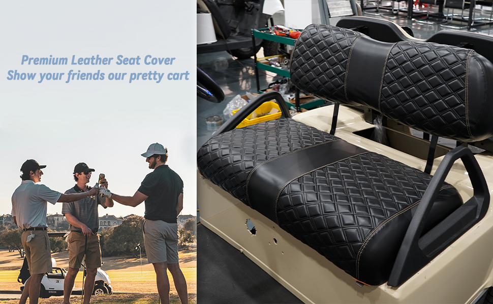 SAMXOMAP Golf Cart Seat Covers for Club Car DS 2000.5+ Front OEM Universal Seat