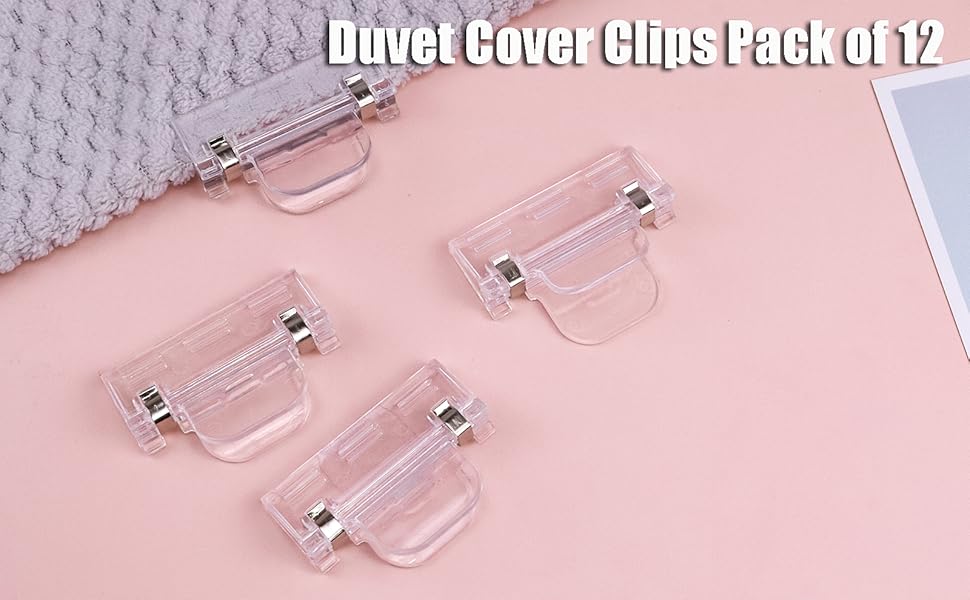Klyuqoz Duvet Cover Clips Pack of 12, Bedsheet Holding