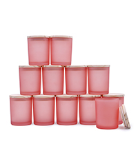 candle jars 7oz frosted pink 12 pc