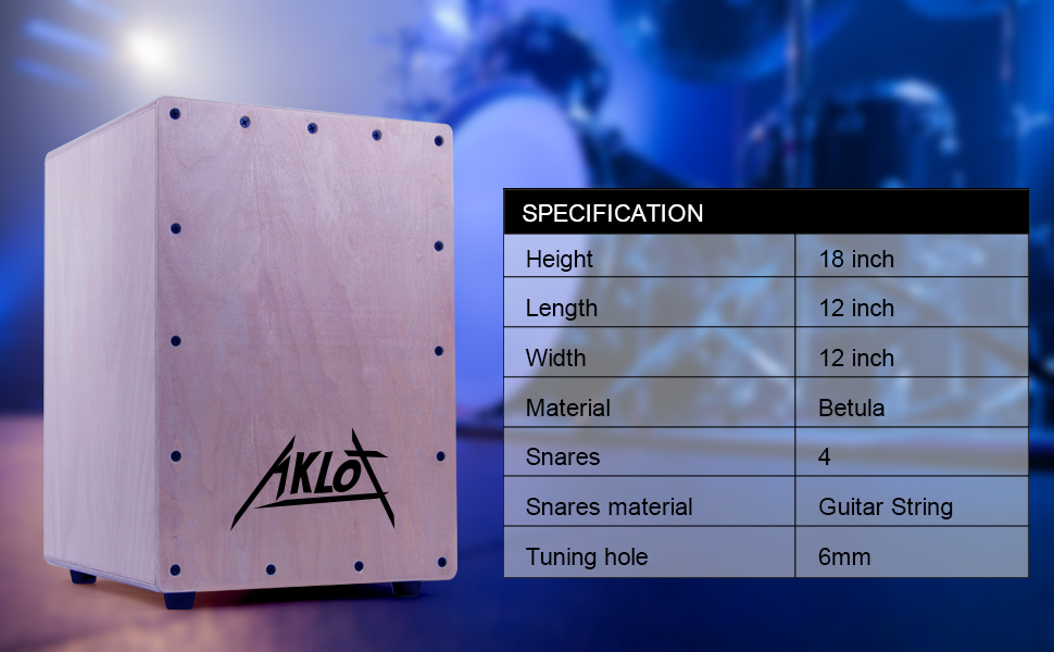 カホンAKLOT Amazon.com: AKLOT Cajon,12 * 12 * 18 inch Box Drum Full Size