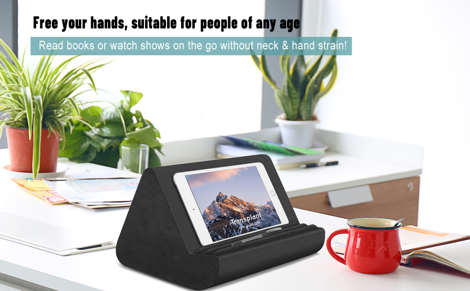 Soft Tablet Stand Pillow with Pocket,Tablet Cushion Stand,Adjustable 3