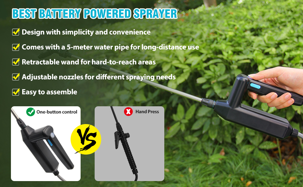 SideKing Battery Powered Sprayer Wand, 23.6inch Electric
