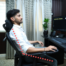 ergonomic desk support, relaxed sitting posture, armrest comfort, ergoarm propad, pain-free work