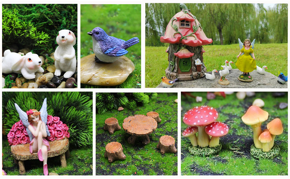 Yamamine 27Pcs Fairy Garden Accessories 6.5'' Large Fairy