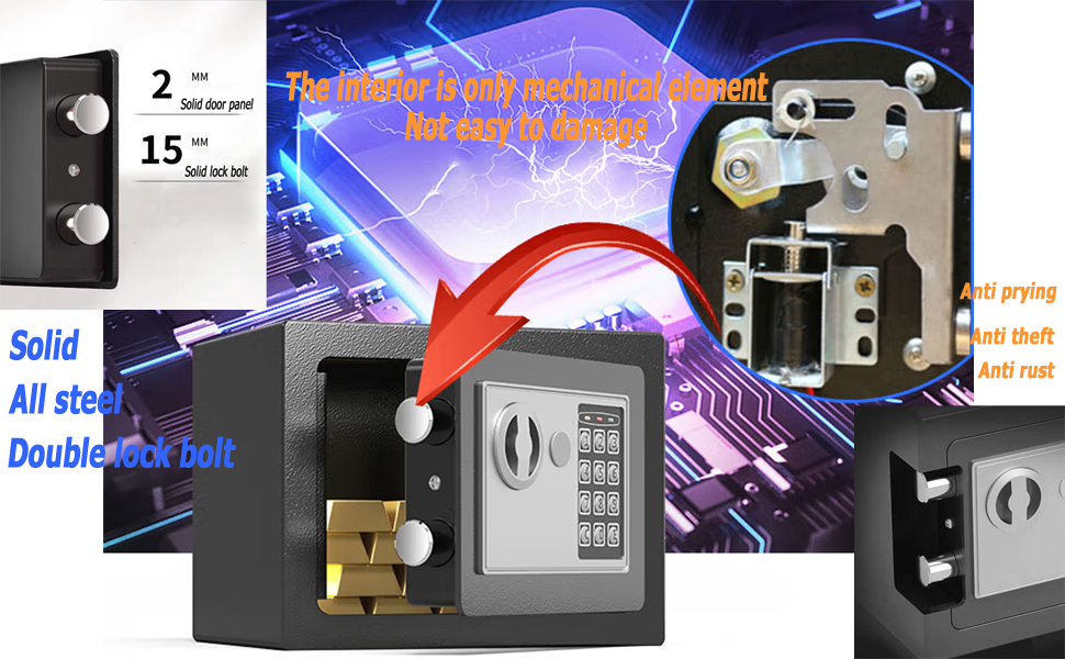 Security Safe Digital Safe Electronic Steel Lock Box with Keypad to