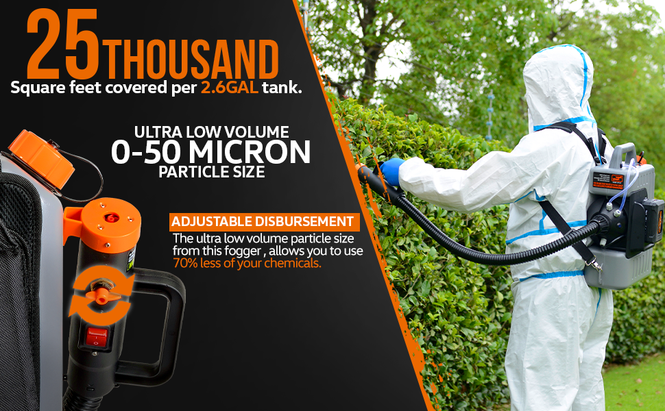 SuperHandy ULV Fogger Cordless Backpack, Garden Mist