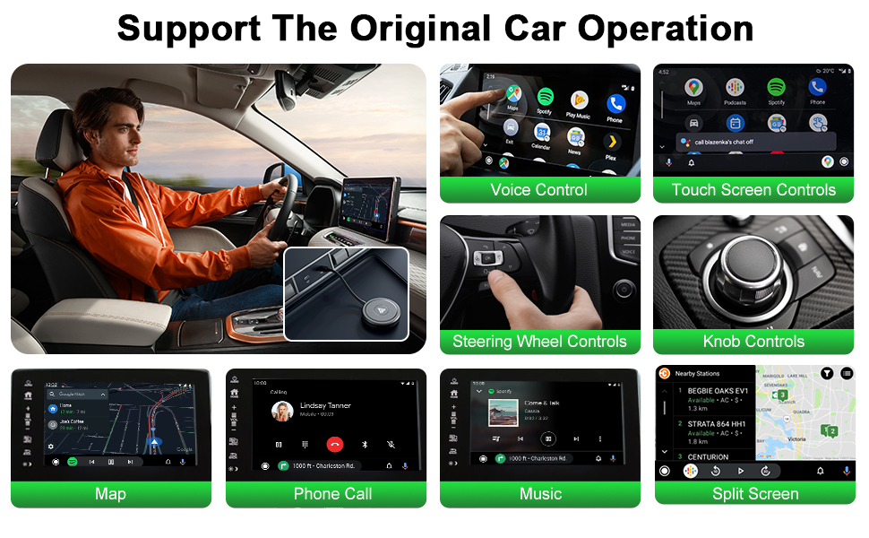 Wireless Android Auto Adapter, Android Auto Wireless Dongle Converts