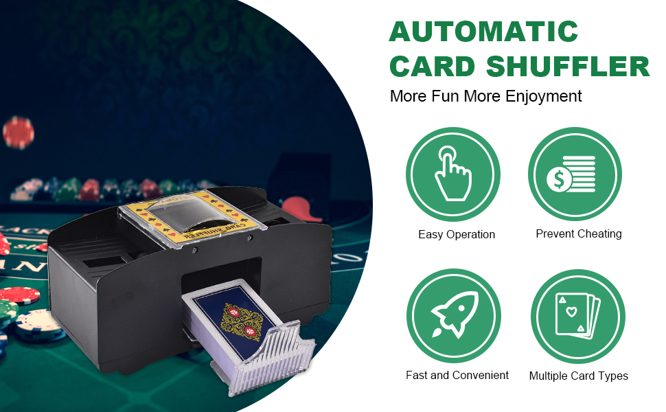 AudeRhine Automatic Card Shuffler 12 Deck, Quick Shuffle