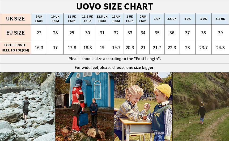 A3:UOVO SIZE CHATRT