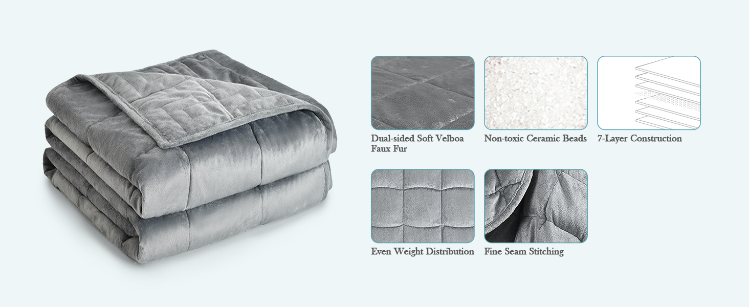 Topblan Weighted Blanket Twin Size 12lbs, Adult Weighted