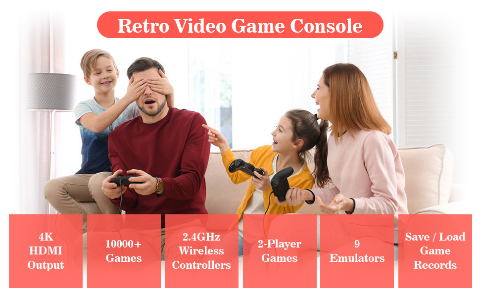 Safego Retro Games Console with 64GB Builtin Card 10000+ Games and 2